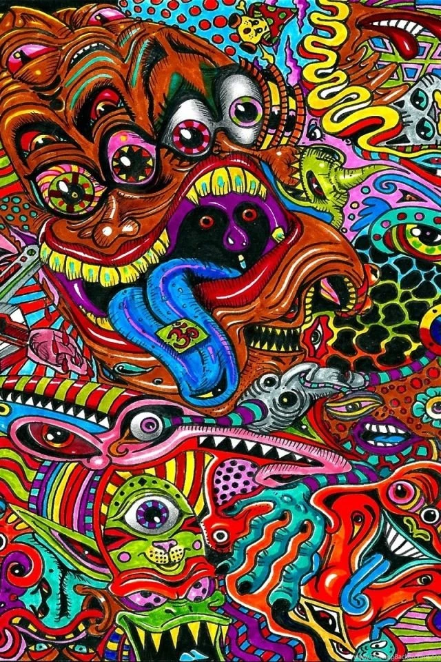 Download Wallpapers 640x960 Drawing, Surreal, Colorful, Psychedelic ...