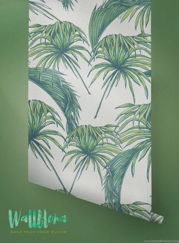 Tropical Pattern Wallpapers Exotic Removable By WallfloraShop