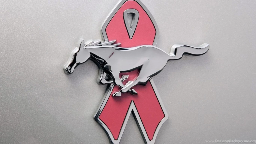 Download 1366x768 Ford Mustang Ribbon Logo Wallpapers