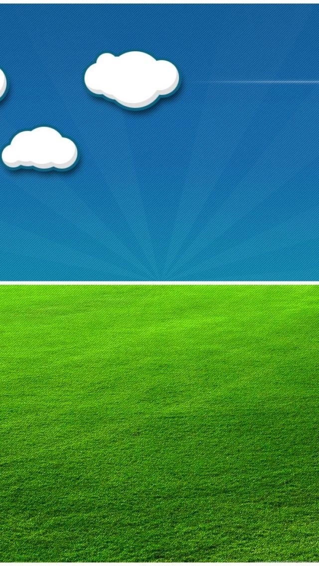 Simple Clouds And Grass iPhone 5 Wallpapers
