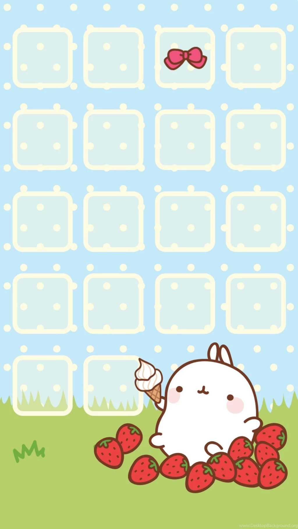 Molang Strawberry Home Screen
