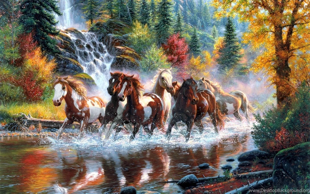Horses Running In The River Artistic Hd Wallpapers 1920×1200 17937 ...