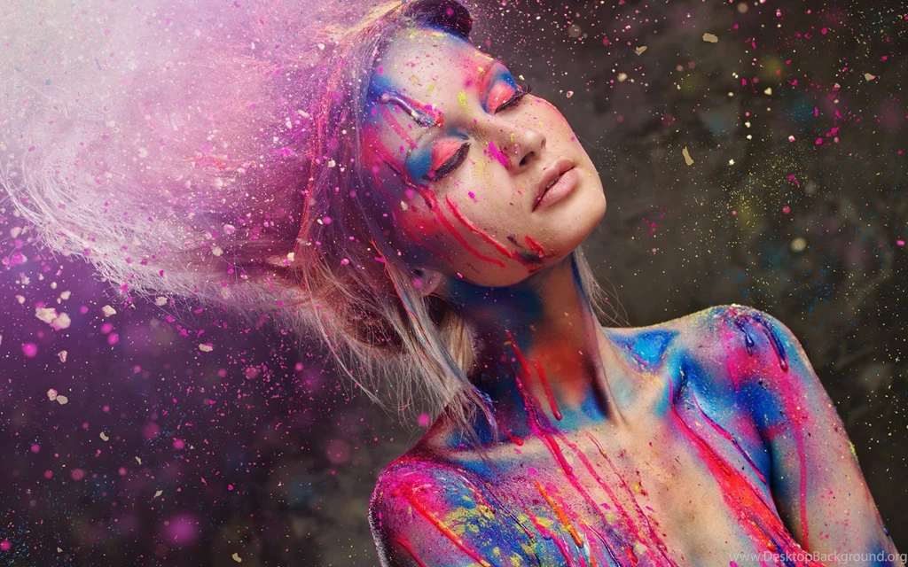 Beautiful Girl, Fashion Style, Paint, Colorful Wallpapers
