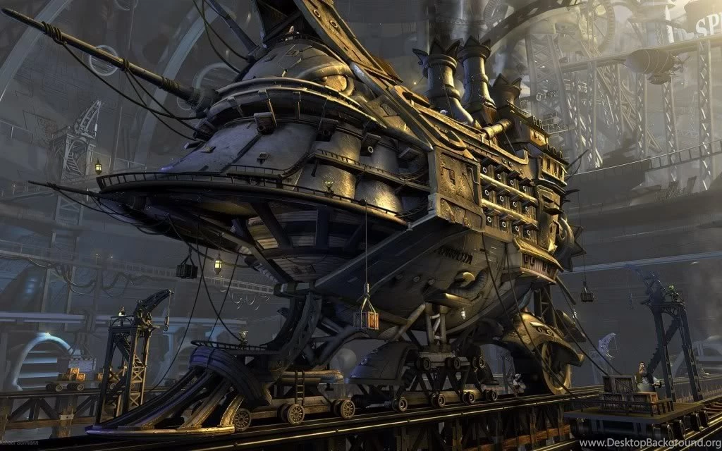 Download Steampunk Airship Wallpapers 1024x640