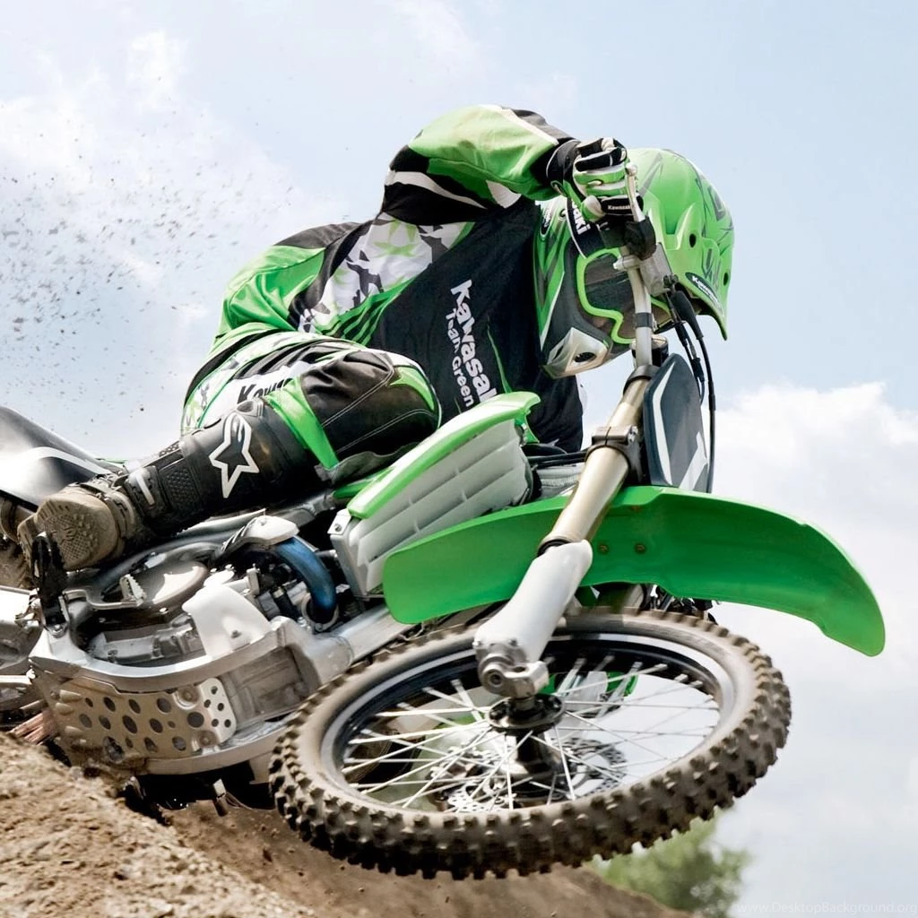 Green Dirt Bike iPad Wallpapers Download