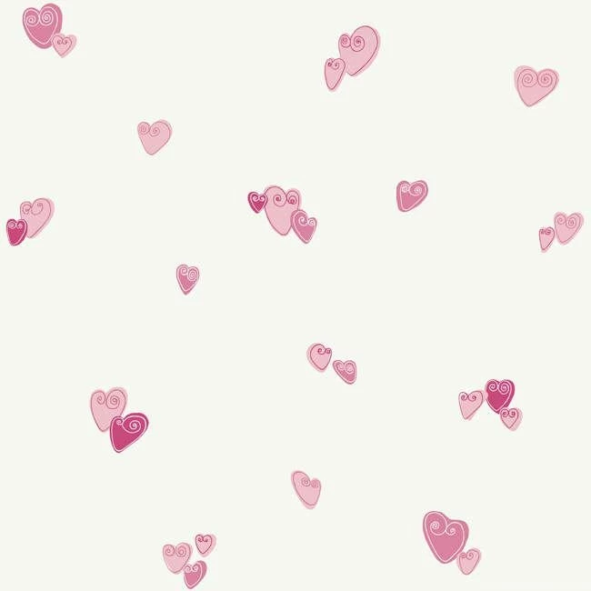 Teal Pink Heart Sidewall PW4035 Wallpapers Interior Home Decor