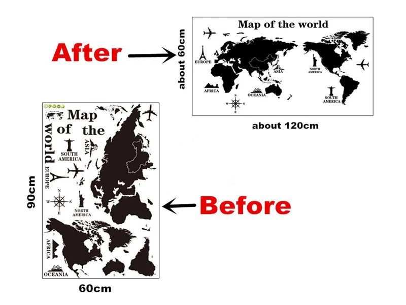 Aliexpress.com : Buy Hot Sale Cool Home Decor Diy World Map Wall ...