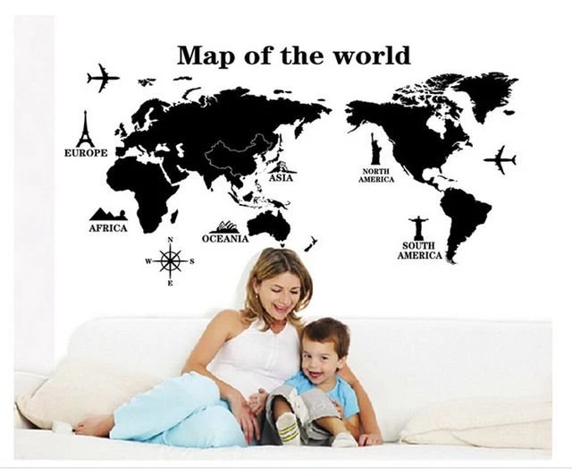Aliexpress.com : Buy Hot Sale Cool Home Decor Diy World Map Wall ...