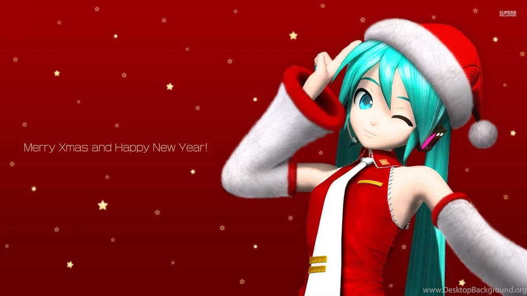 Merry Xmas From Hatsune Miku Vocaloid Wallpapers Anime ...