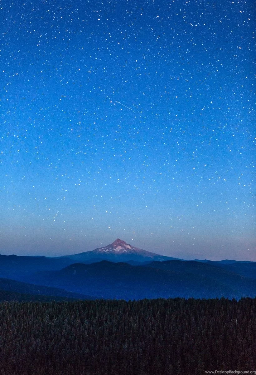 Shooting Star Over Mount Hood (phone) Click The...   Space Wallpapers