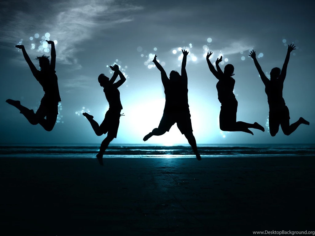 People Happy Jump Wallpapers Computer Desktop B
