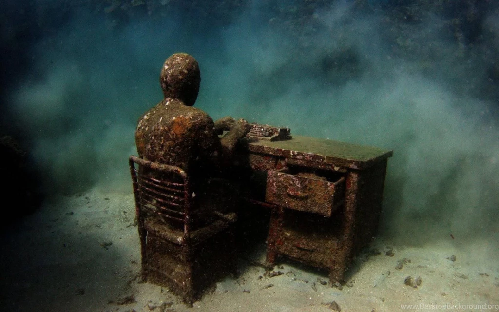 Man Underwaters People Oceans Fossil Wallpapers   (