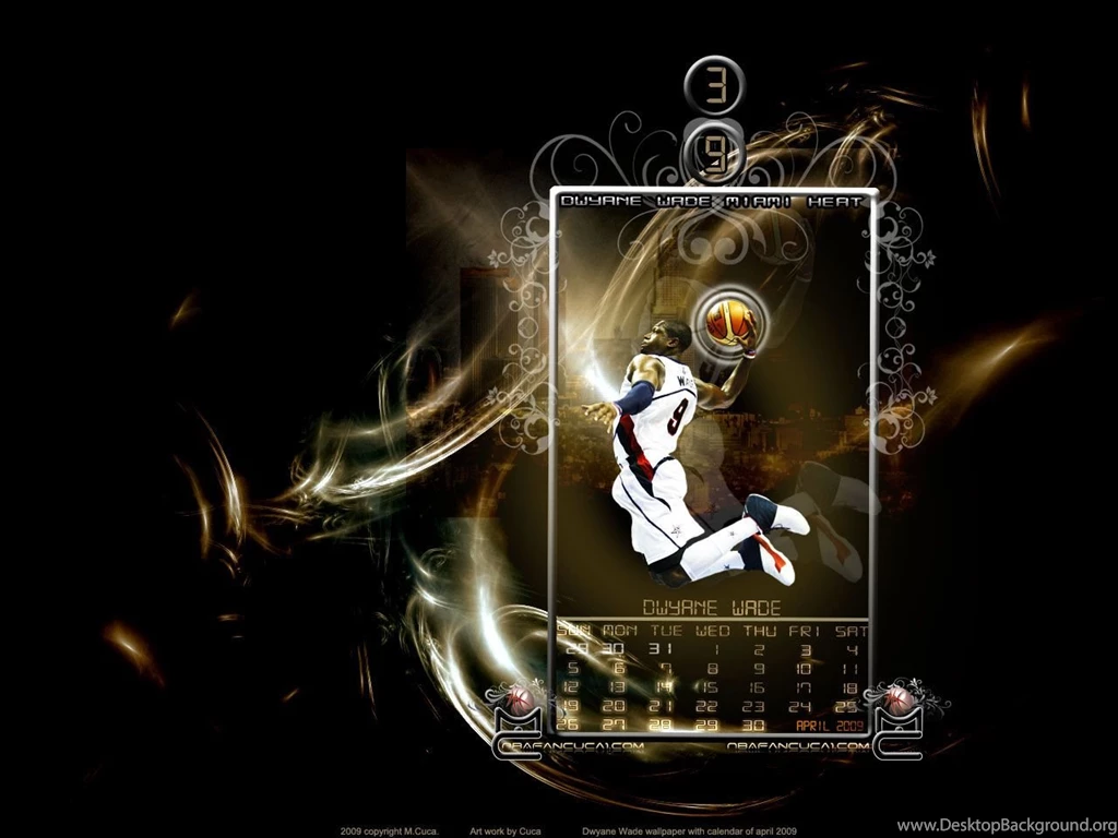 Dwyane Wade April 2009 Calendar Wallpapers
