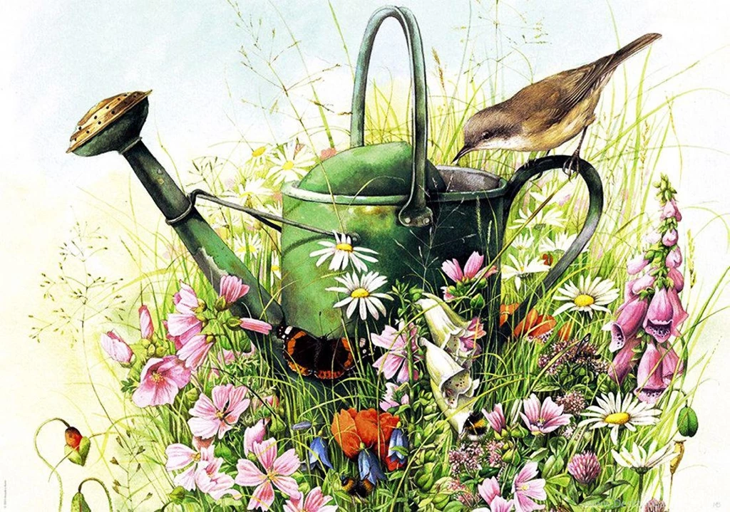 PAINTED GARDEN WALLPAPER   (