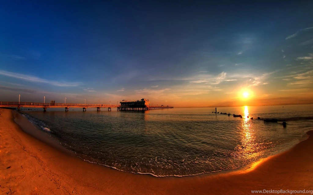 Ocean view pier beautiful sunset nature 1920x1200 Magic4Walls.com