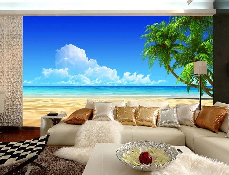 Wall Seamless Stereo Sea View 3D Wallpapers Ocean View Bedroom ...