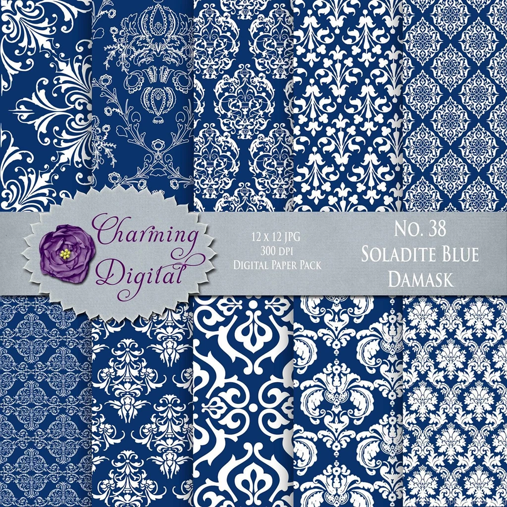 Popular Items For Blue Damask On Etsy