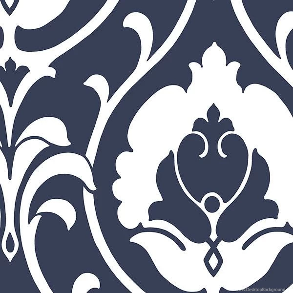 Shop Imperial Blue Modern Damask Wallpapers Bolt Products On Houzz