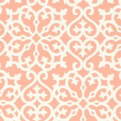 Derbyshire Damask Wallpapers In Coral And Artwork In Decor ...
