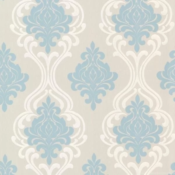 Indiana Light Blue Damask Wallpapers Swatch Contemporary ...