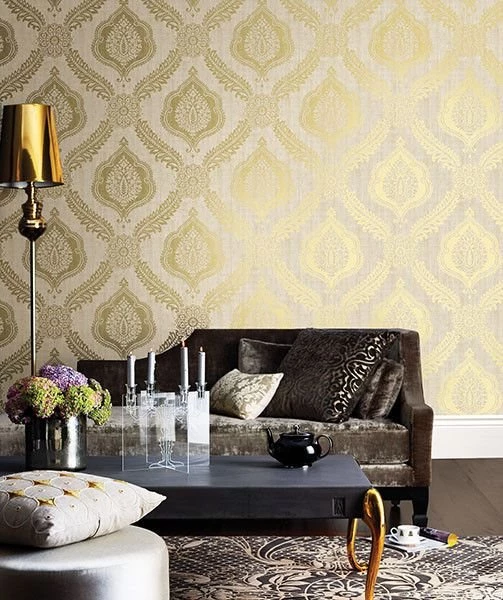 Zoraya Navy Damask Wallpapers From The Alhambra Collection By ...
