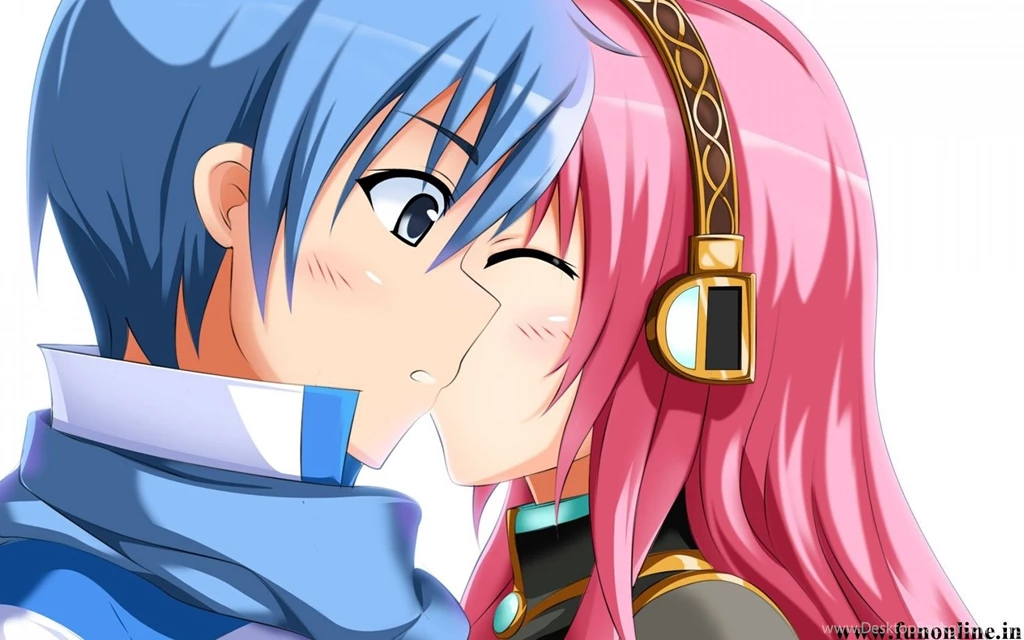 Kiss Of A Couple Cartoon