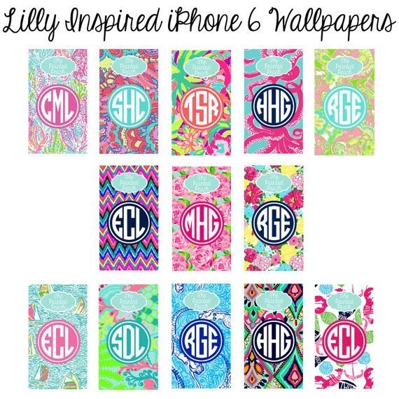 Lilly Inspired iPhone 6 Or 6 Monogram By PaintedPeachStudio