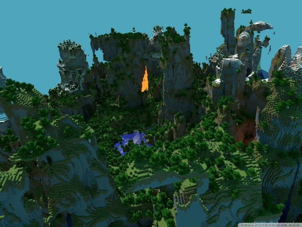 Minecraft Landscape HD Desktop Wallpapers : Widescreen : Fullscreen ...