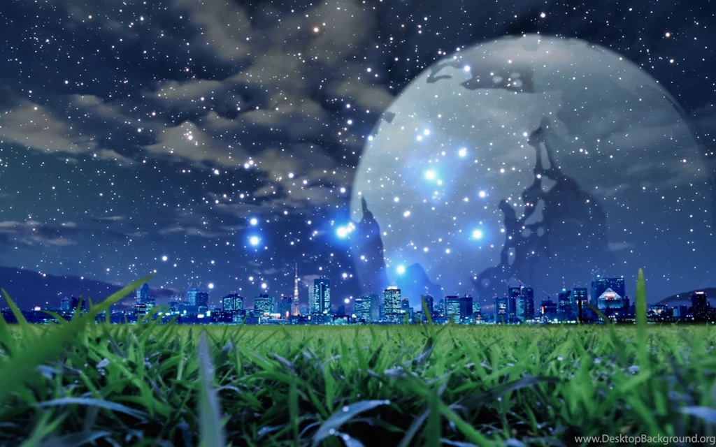 1680x1050 Grass Night Scene Desktop PC And Mac Wallpapers
