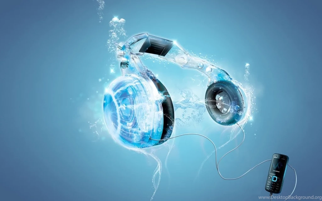 Pictures > Blue Headphones Backgrounds