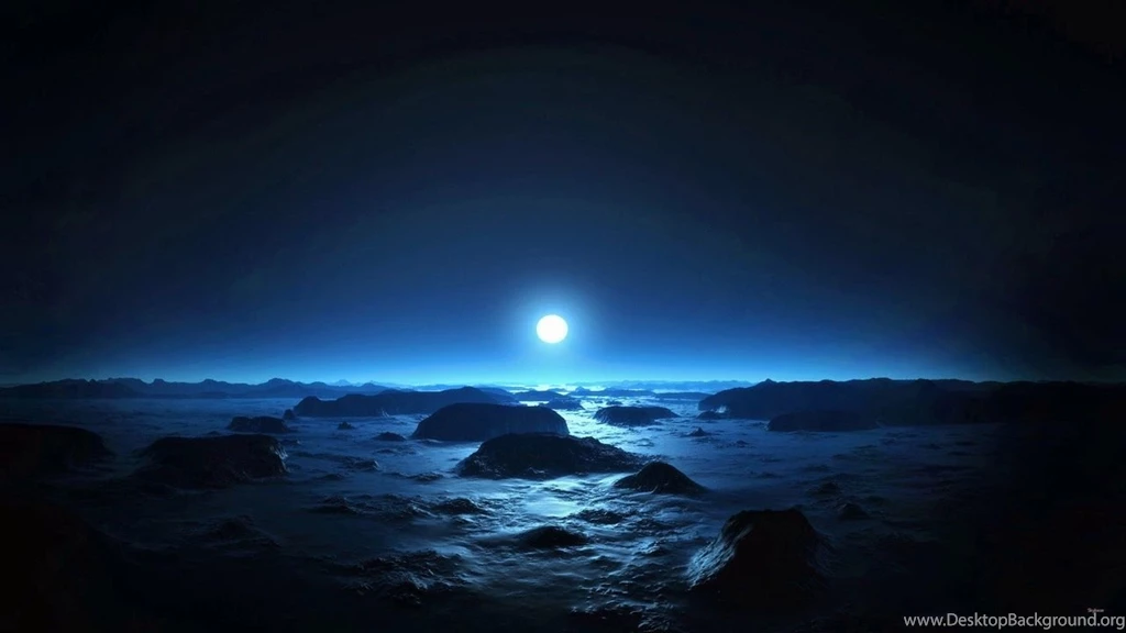 Beauty Of Moonlight At Night Sky Near Sea Poetic Nature Images ...