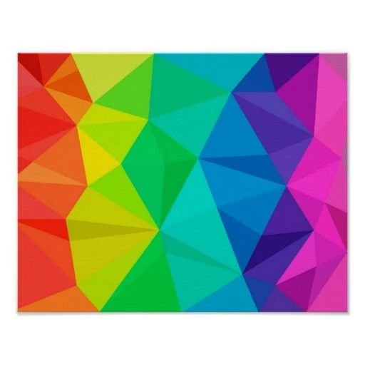 Gay Rainbow Low Poly Backgrounds Abstract Pattern Poster