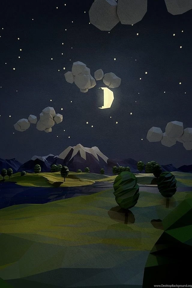 Mountain Moonlight iPhone 4s Wallpapers Download