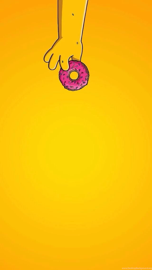 Simple Donut Homer Simpsons iPhone Wallpapers Home Screen