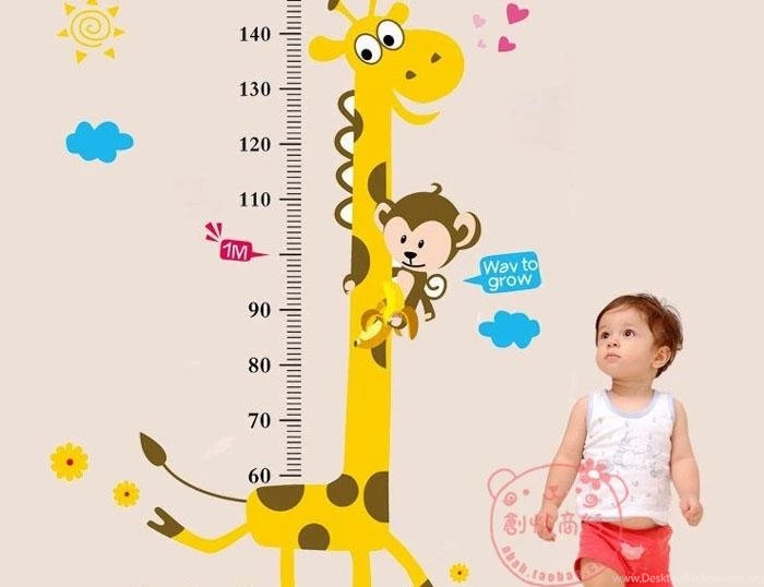Wholesale Cheap Little Monkey Giraffe Height Stickers Cartoon ...