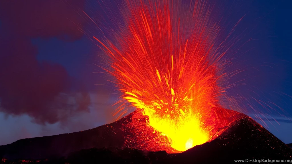 Volcano Lava Eruption Wallpaper.