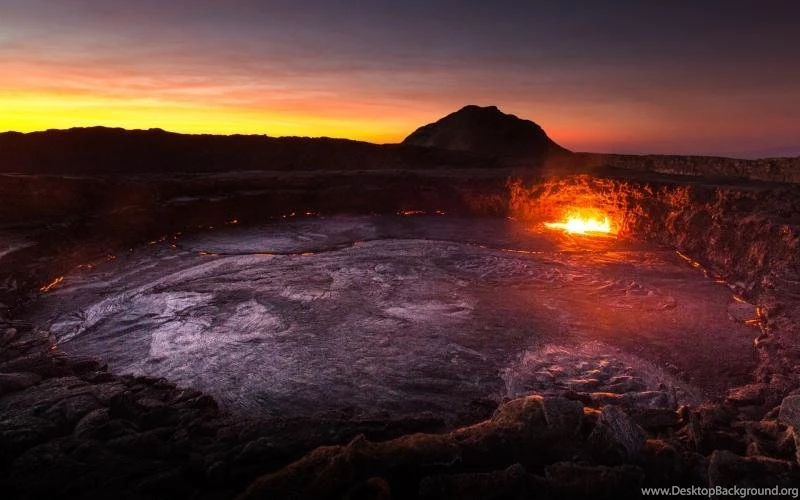 Africa, Ethiopia, Volcano, Lava, Mountains, Dawn Wallpaper,Africa ...