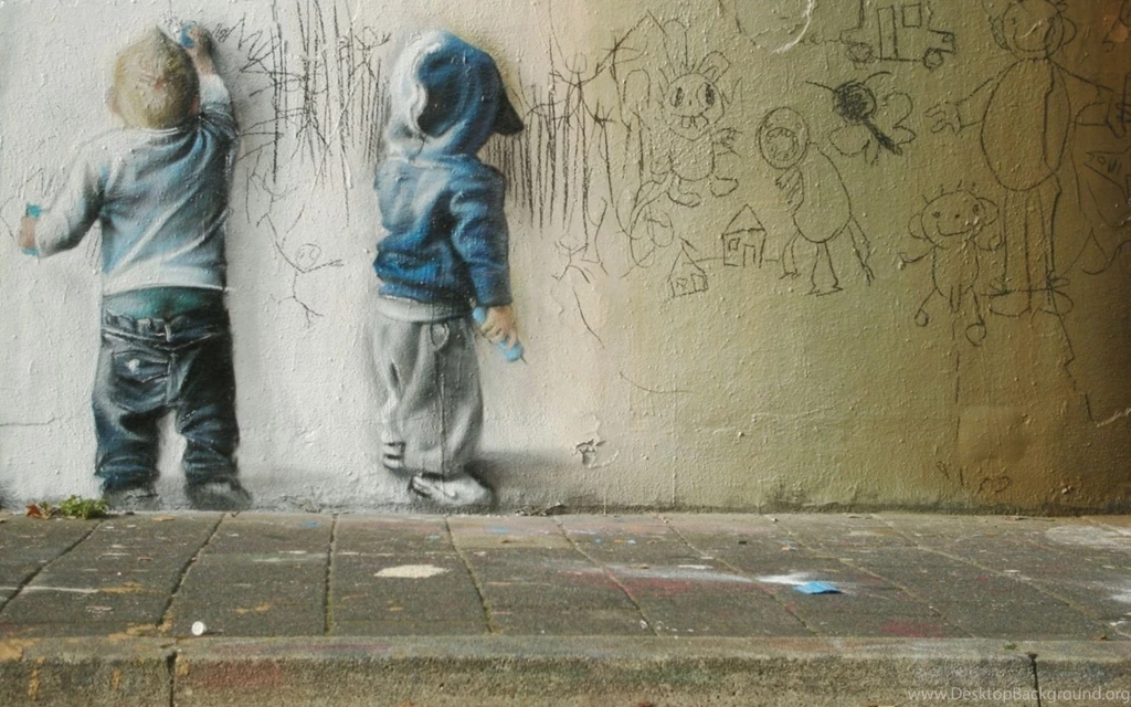 Children Graffiti Wall Draw Drawing Wallpapers