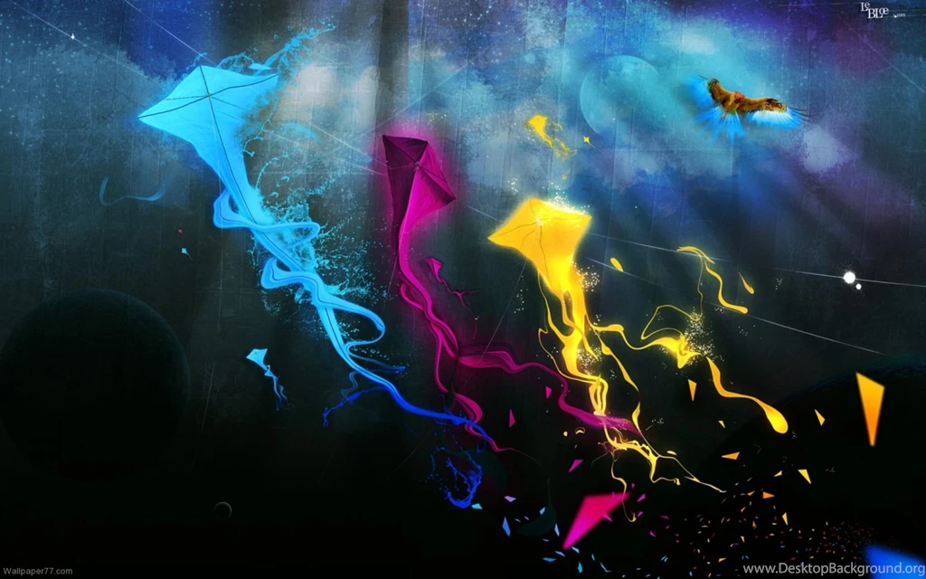 Flying Kites, Abstract, Pixels, Trippy, 1920x1200 HD Wallpapers And ...