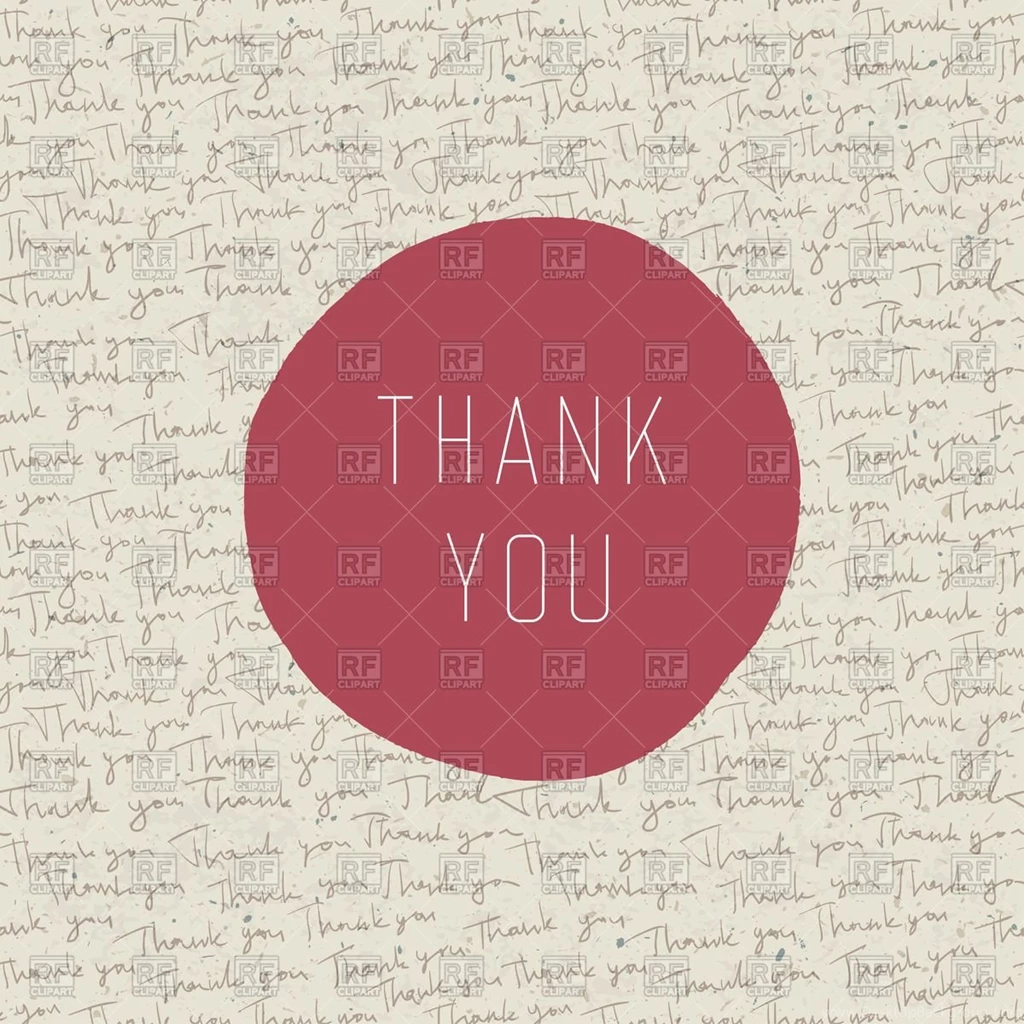 Thank You Cute Greeting Card With Seamless Backgrounds Of ...