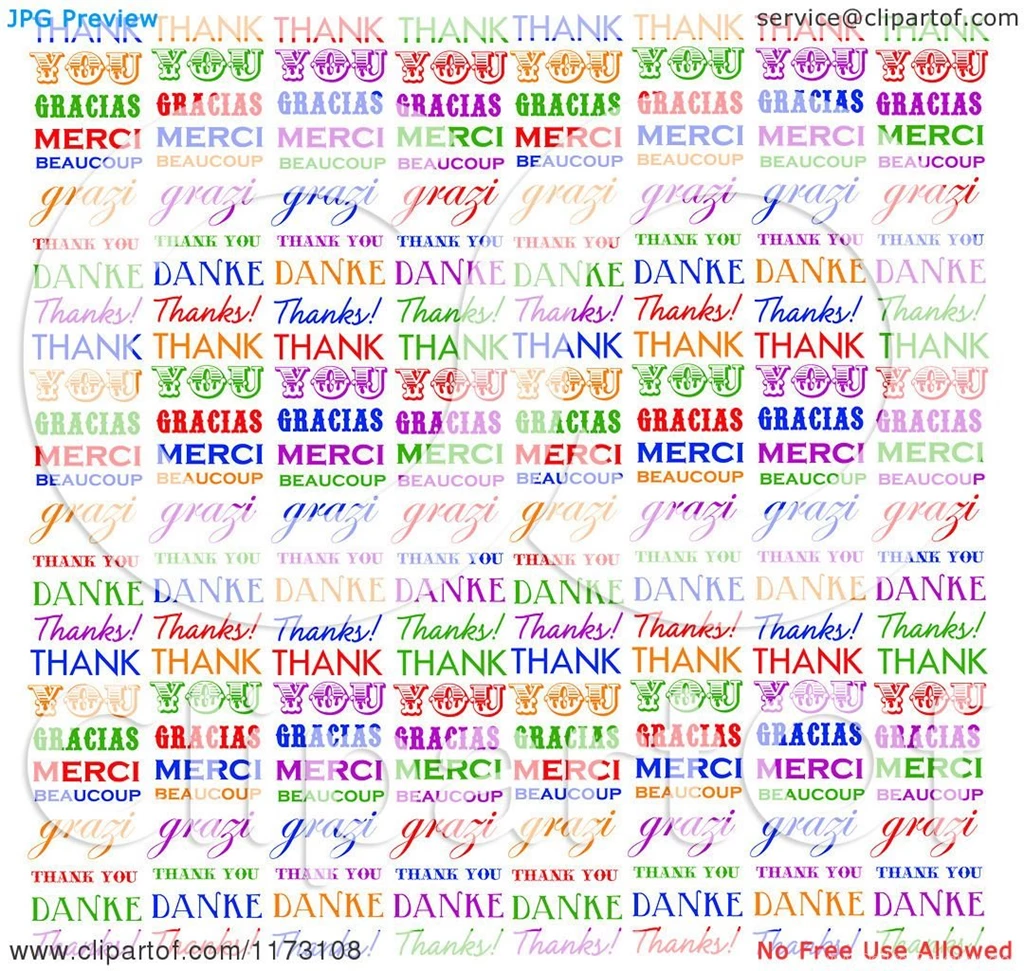 Clipart Of A Colorful Thank You Text Backgrounds Royalty Free ...