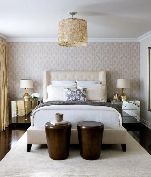 Toronto Interior Design Group: Contemporary Ivory And Gold Bedroom ...