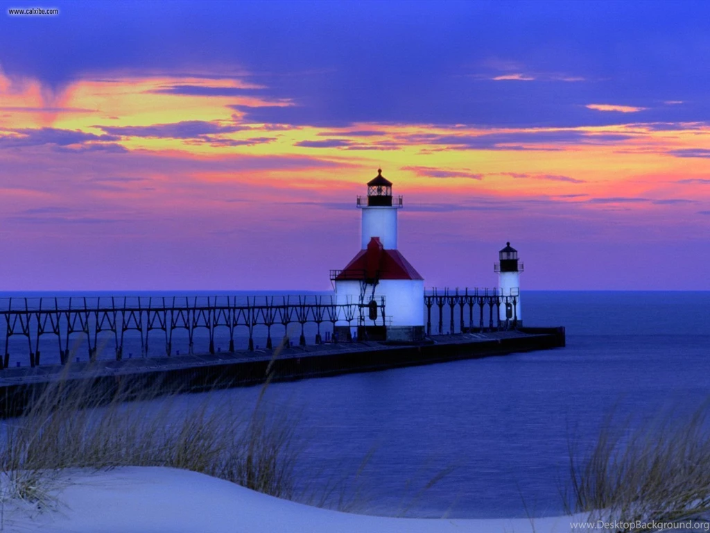 Known Places: Twilight St. Joseph Lighthouse, Michigan, Desktop ...