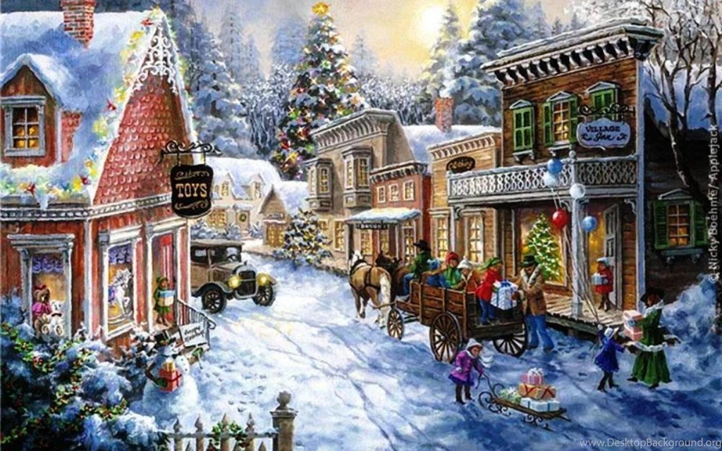CHRISTMAS SHOPS WALLPAPER (