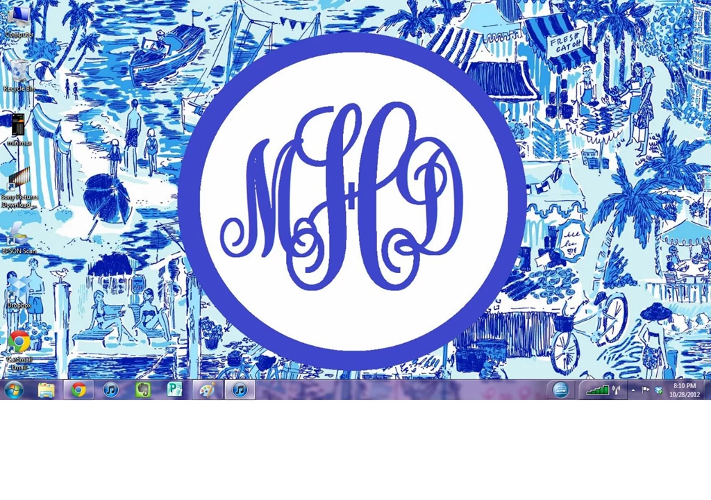College Girl In Pearls: DIY Monogram Desktop Backgrounds! (Using ...