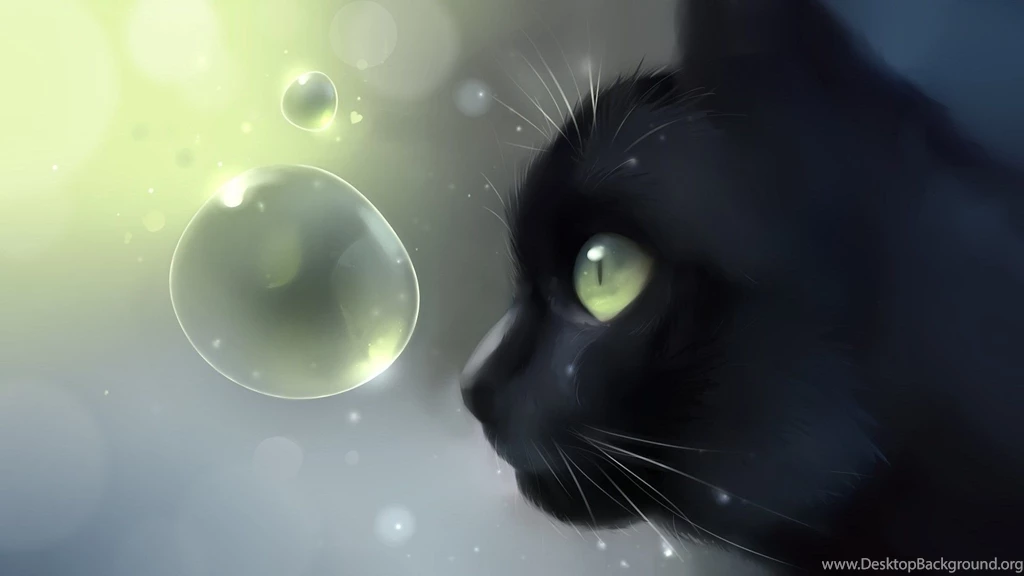 Artwork, Manga Anime Wallpaper, Kitty, Cat, Bubble, Drawing Art