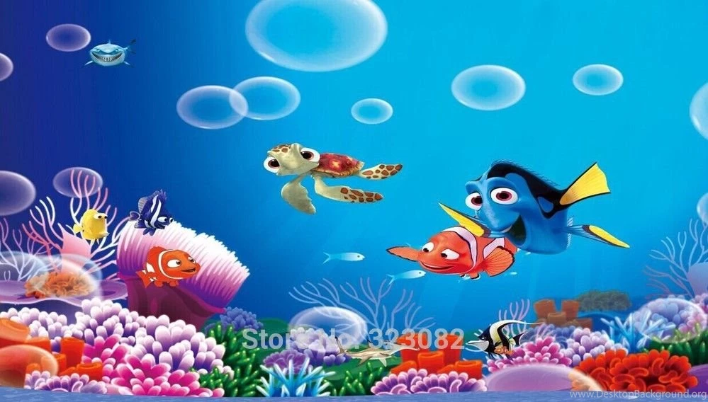 High Quality Finding Nemo Cartoon 3d Mural Wallpapers Papel De ...