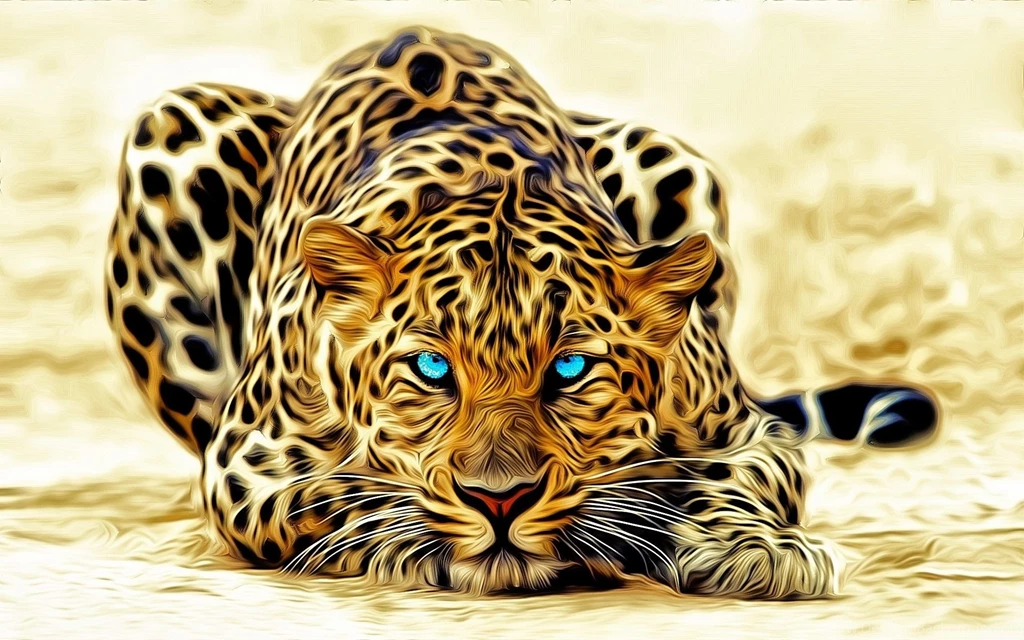 Leopard Cat Art Wallpapers   1920x1200   774471
