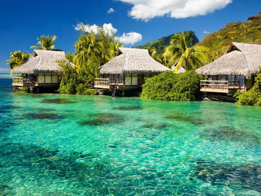 Tiki Huts Wallpapers Desktop Hd 1024x768 For 17 inch Wallpaper
