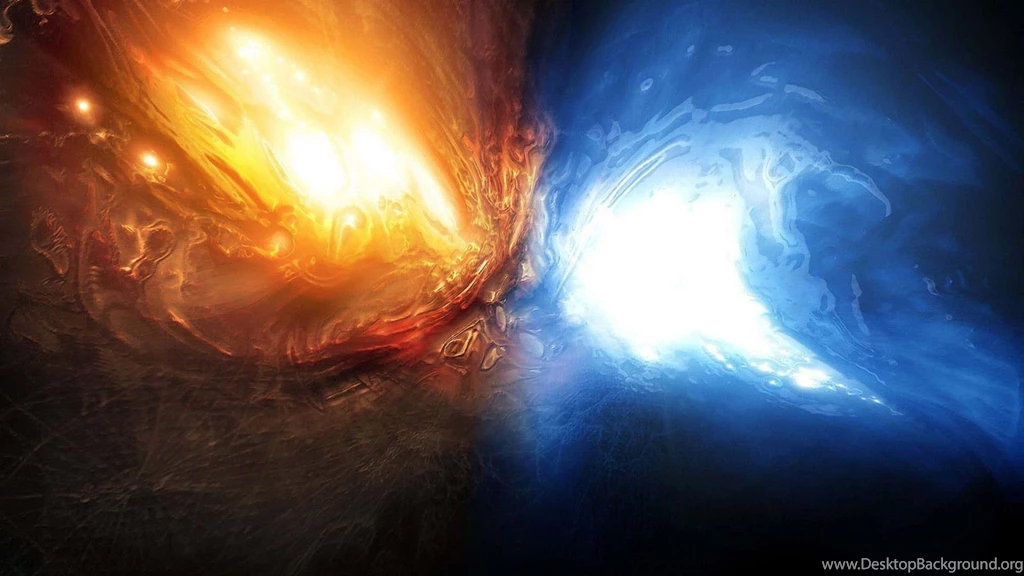 Water Abstract Blue Red Fire Earth Artwork Wallpapers